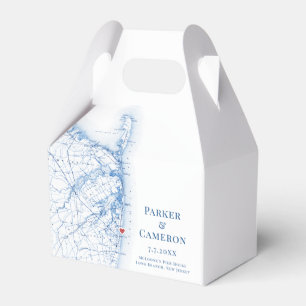 Long Branch New Jersey Wedding Map Elegant  Favor Box