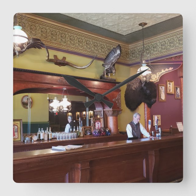 Long Branch Saloon, Boot Hill, Dodge City KS Square Wall Clock (Front)