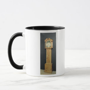 Long-case clock, with enamel painting mug