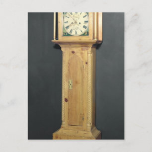 Long-case clock, with enamel painting postcard