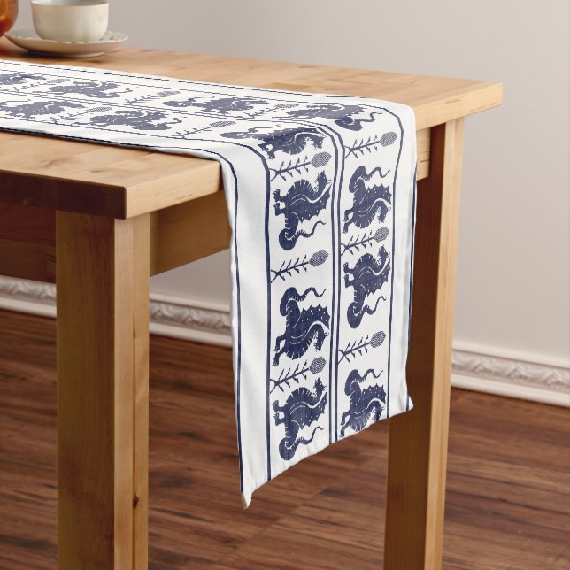 Long Chemin de table Dragons Bleu foncé (In Situ)