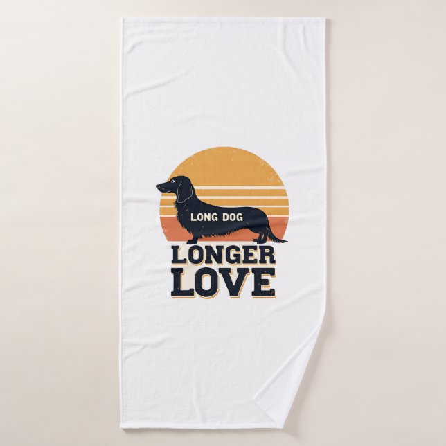 Long Chien Long Amour Vintage Dachshund Coucher de (Serviette de bain)