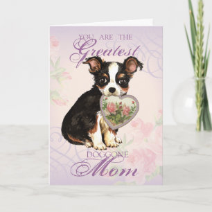 Long Coat Chihuahua Heart Mom Card
