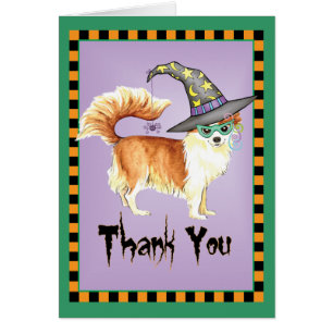 Long Coat Chihuahua Witch Thank You card