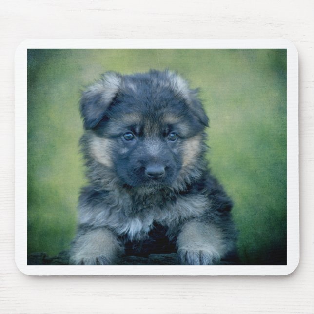 Long Coated German Shepherd Puppy Mouse Pad (Front)