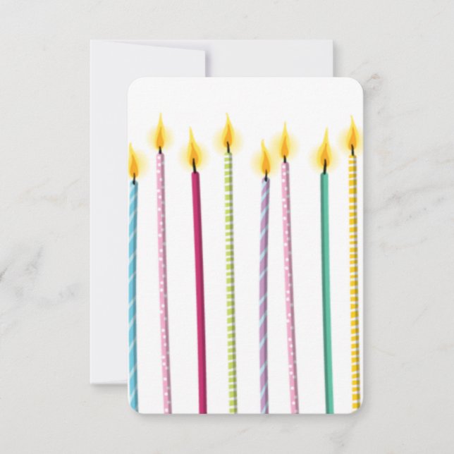 Long Colourful Candles Birthday Template (Front)