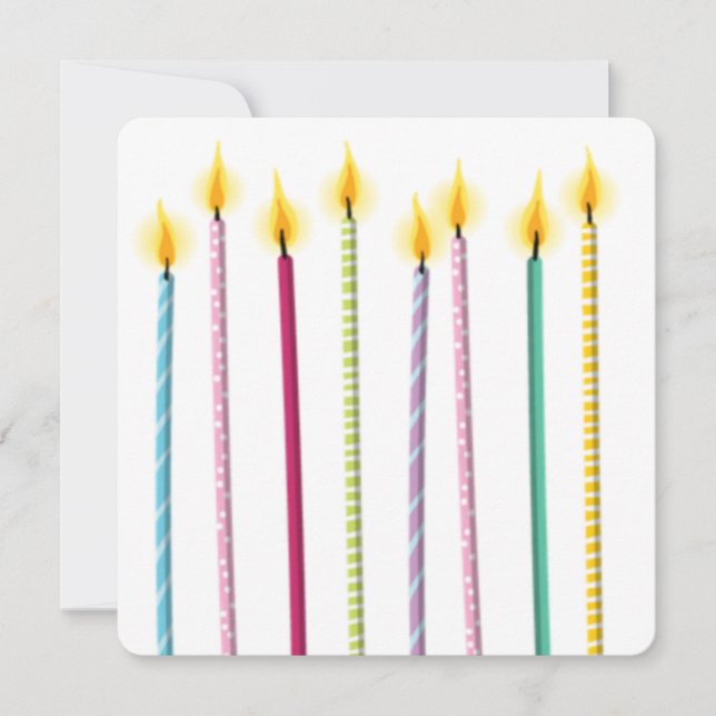 Long Colourful Candles Birthday Template (Front)