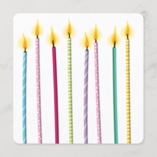 Long Colourful Candles Birthday Template
