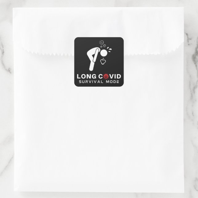 LONG COVID Survival Mode Square Sticker (Bag)