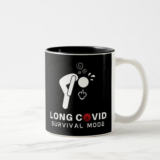 LONG COVID Survival Mode Two-Tone Coffee Mug (Right)