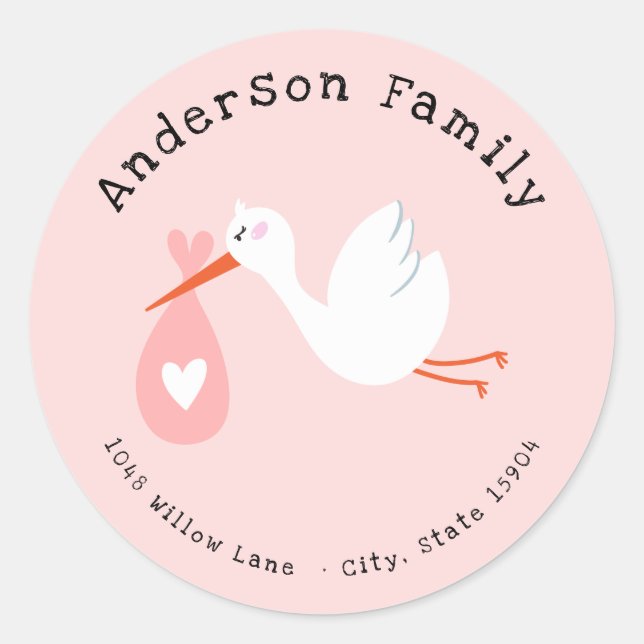 Long Distance Baby Shower by Mail Address Seal (Front)