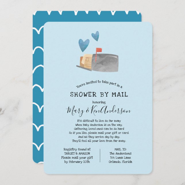 Long Distance Baby Shower by Mail Invitation (Front/Back)