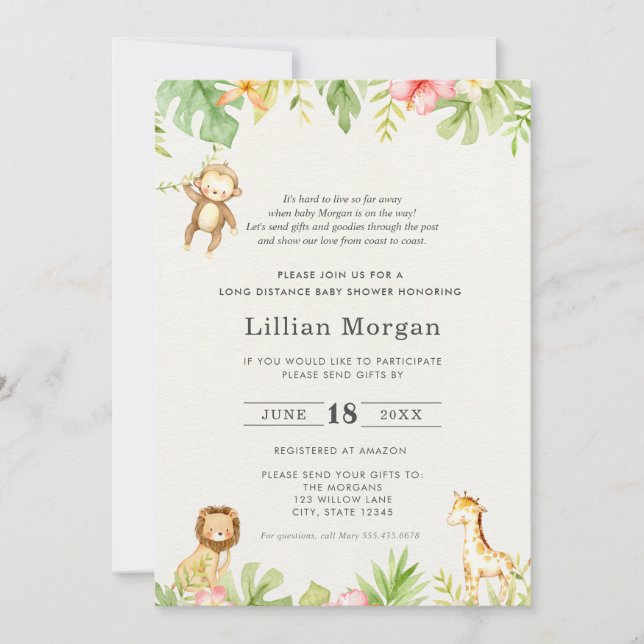 Long Distance Baby Shower by Mail Invitation (Front)