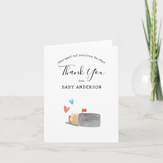 Long Distance Baby Shower by Mail | Thank You card (Front)