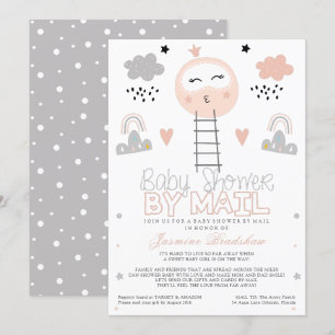Long Distance Baby Shower Pathway to the Moon Invitation