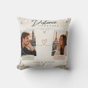 Long Distance Couple Photo Pillow