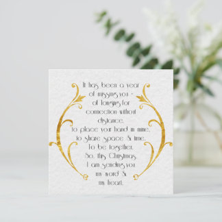 Long Distance Elegant Card with Gold Detailing
