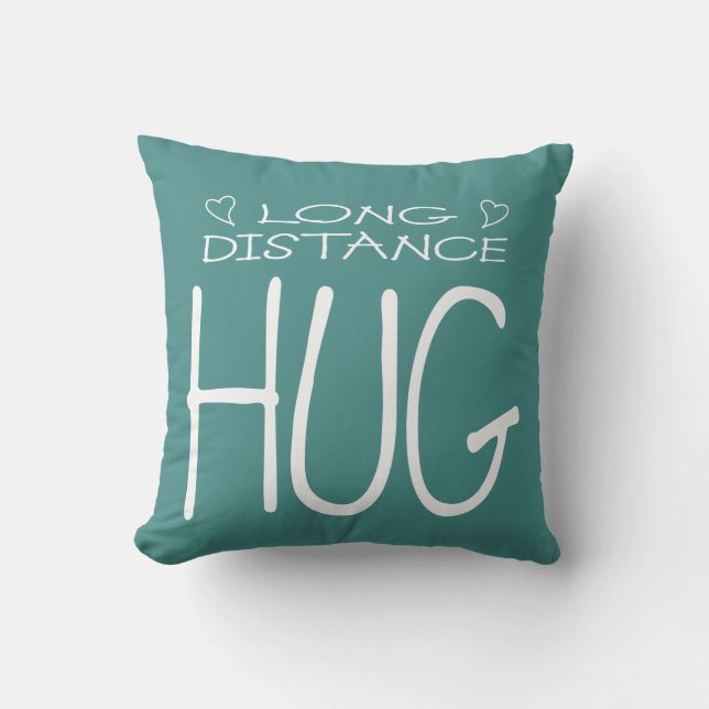 Long Distance Hug Throw Pillow (Front)