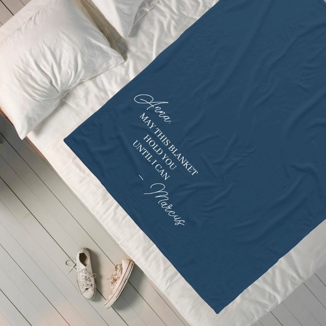 Long Distance Relationship Gift for Girlfriend Fleece Blanket (Creator Uploaded)