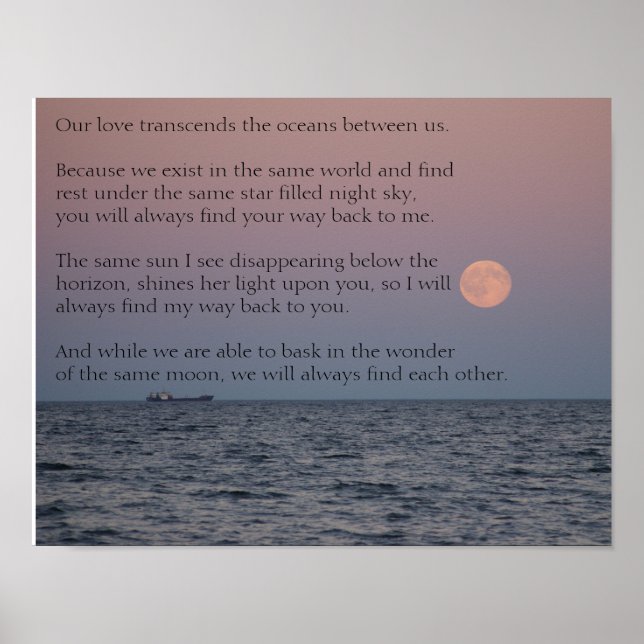 Long Distance Relationship Love Poetry Poster (Front)