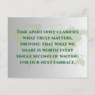 Long Distance Relationship Quote Postcard Miles