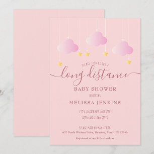 Long Distance Shower / Sprinkle By Mail Pink Invitation