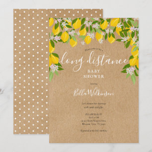 Long Distance Shower Sprinkle By Mail Rustic Lemon Invitation
