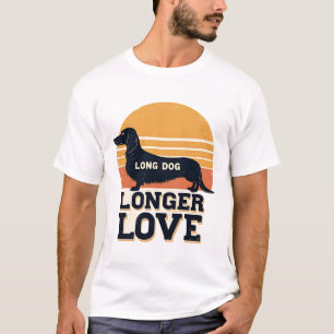 Long Dog Longer Love Vintage Dachshund Sunset Grap T-Shirt