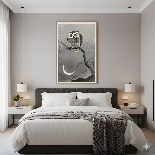 Long-Eared Owl on Branch – Vintage Serenity Poster (Creator Uploaded)