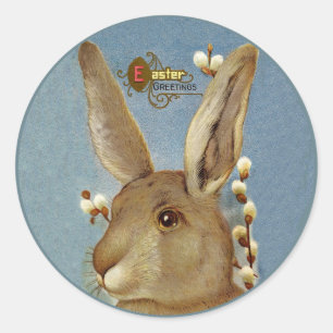 Long Ears Easter Bunny Classic Round Sticker