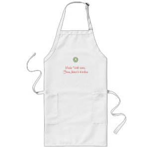 Long Fait avec amour à partir du tablier de la cuisine