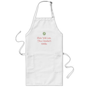 Long Fait avec amour à partir du tablier de la cuisine