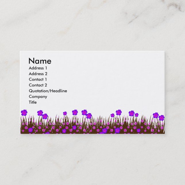 Long garden patch business card (Front)