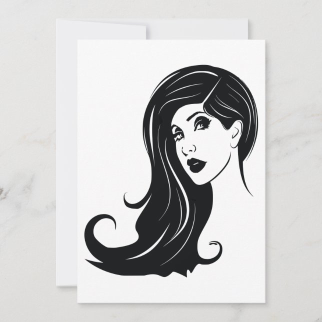 Long Hair Beautiful Woman Fashion Makeup Art (Front)