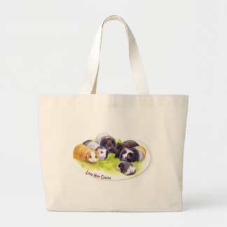 Long Hair Cavies Large Tote Bag
