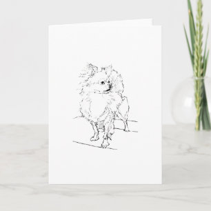 Long Hair Chihuahua - Dog Illustration Minimalist Thank You Card