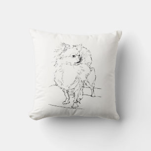 Long Hair Chihuahua - Dog Illustration Minimalist Throw Pillow
