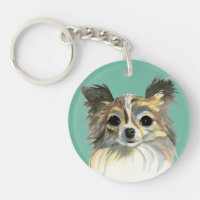 Long Hair Chihuahua Watercolor Portrait