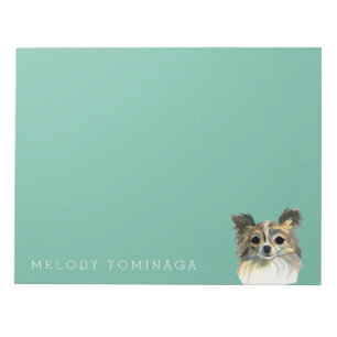 Long Hair Chihuahua Watercolor Portrait Notepad