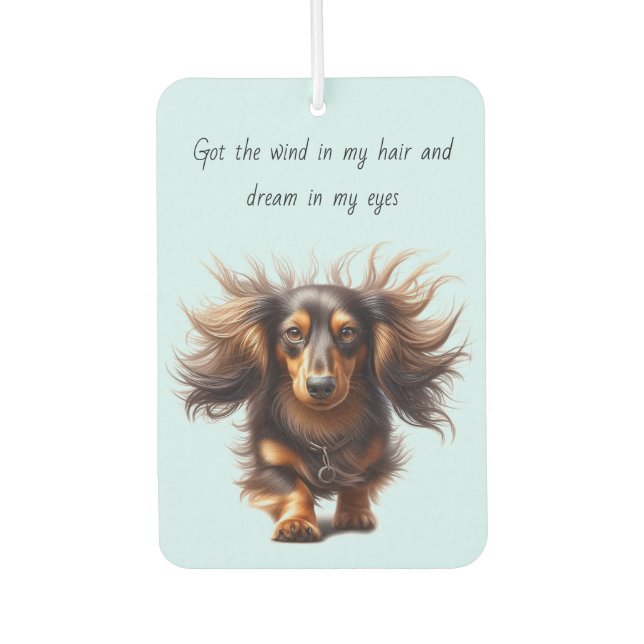 Long Hair Dachshund Air Freshener (Front)