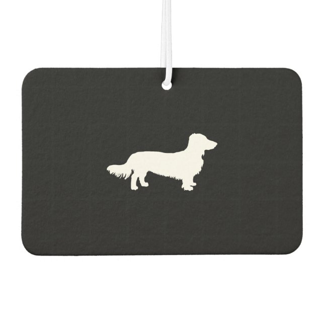 Long hair dachshund dog Dachshund gift silhouette Air Freshener (Front)