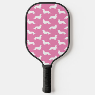 Long Hair Dachshund Loving Pickleball Pink  Pickleball Paddle