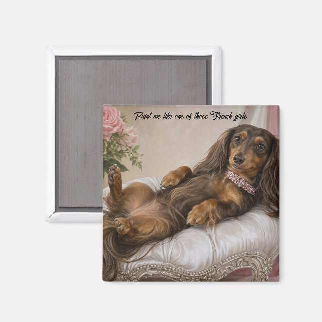 Long Hair Dachshund  Magnet (Front/Back)