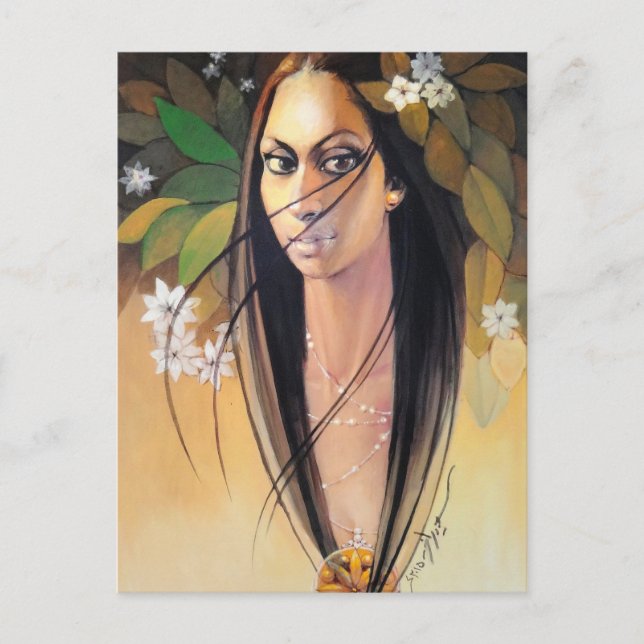 Long Hair Girl Postcard (Front)