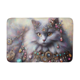 Long Hair Grey Nebelung Cat Kitty Jewellery Jewels Bath Mat