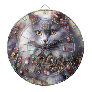 Long Hair Grey Nebelung Cat Kitty Jewellery Jewels Dartboard