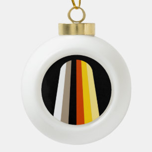 Long Hair Pride Flag Ceramic Ball Christmas Ornament