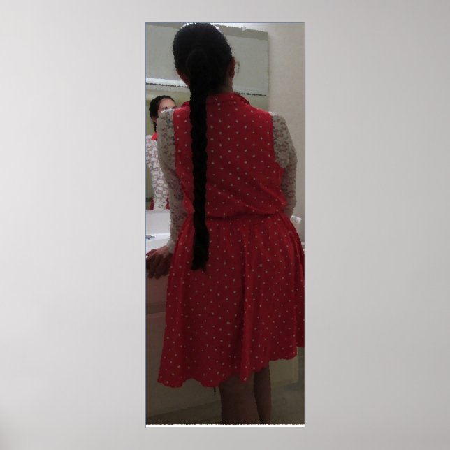 Long Hair Reflection In Mirror Poster (Front)