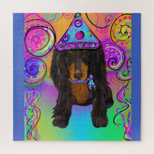LONG HAIRED BLACK & TAN DOXIE JIGSAW PUZZLE