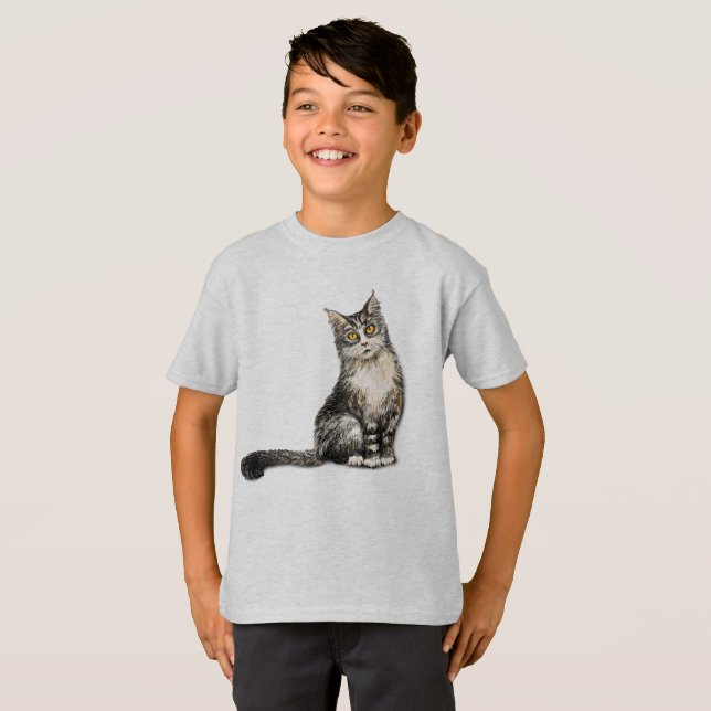 Long haired cat T-Shirt (Front Full)